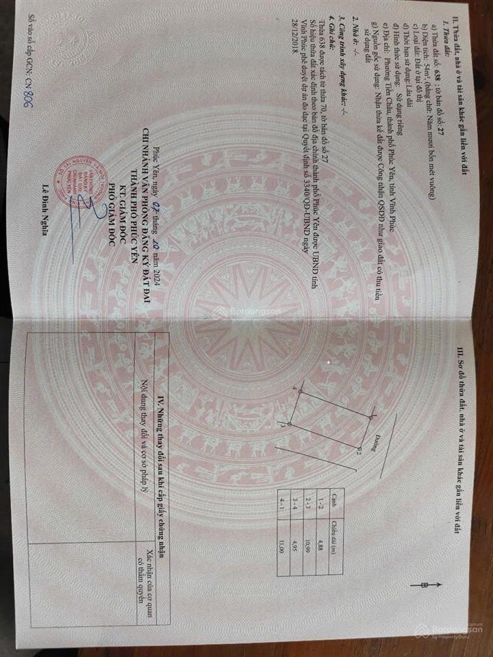 Bán đất tại tiền châu, giá thỏa thuận, 50m2, mặt tiền 4.5m, ngõ 4m, pháp lý đầy đủ