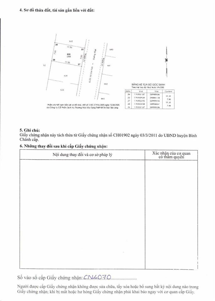 Bán đất đẹp 1/ đường võ văn vân (7m*12m3tỷ35 tl) hẻm 8m gần chợ liên ấp 123, trường lại hùng cường