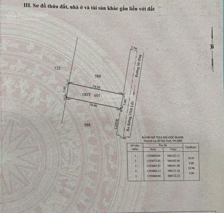 Bán đất đẹp đường vĩnh lộc, xã vĩnh lộc b (5m*20m3tỷ4 tl) hẻm 6m gần ủy ban xã lại hùng cường