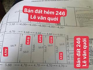 Bán đất phân lô 246/56 đường lê văn quới (4m*14m  hẻm 6m) gần chợ bốn xã, ngã 3 đất mới