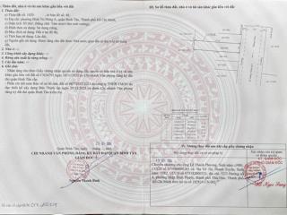 Bán đất hẻm kinh doanh 413 lê văn quới thông hương lộ 2 (4m*19m+vỉa hè 3m 8ty8 tl) gpxd được 6 tấm