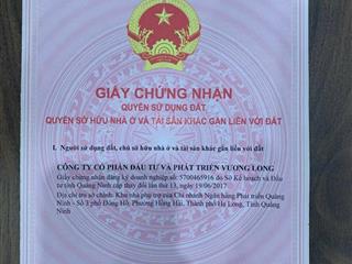 Bán lô bt 245m , vương long vân đồn, quảng ninh 25tr/m gía mềm nhất thị trường