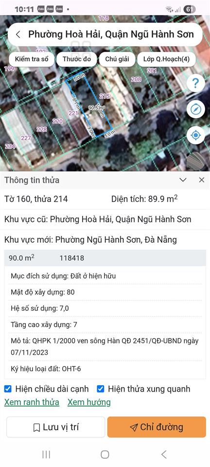 Bán lô đất đường lý văn phức, sát biển tân trà