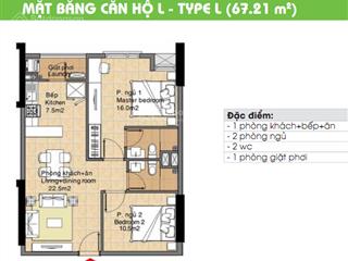 Bán cc the era town quận 7. 67m2, 2pn, 2wc, đầy đủ tiện ích. giá chỉ 2 tỷ 350