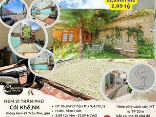 ♨️𝐁𝐀́𝐍 Đ𝐀̂́𝐓 100m2 (>7m ngang) giá 22tr/m2 ở hẻm 21 Trần Phú gần Vincom HV