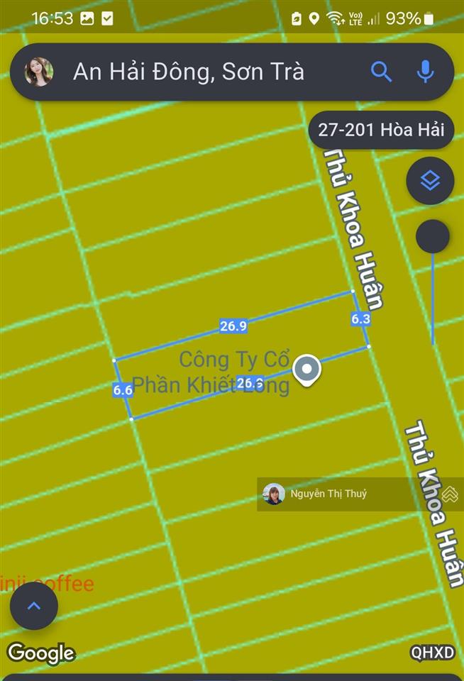 Bán lô đất 178m thủ khoa huân  nhánh nguyễn văn thoạigần biển mỹ khê 21.3 tỷ119tr/m2