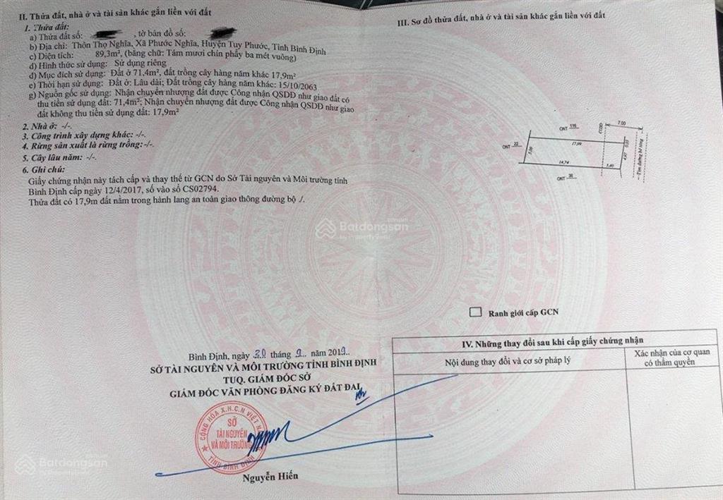 Cần bán lô phước nghĩa, tuy phước ô tô đến tận nơi giá rẻ, chỉ 530tr
