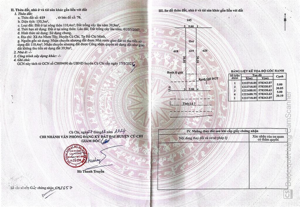 Hàng hiếm tại tỉnh lộ 8, 2,2 tỷ, 150m2 đất thổ cư