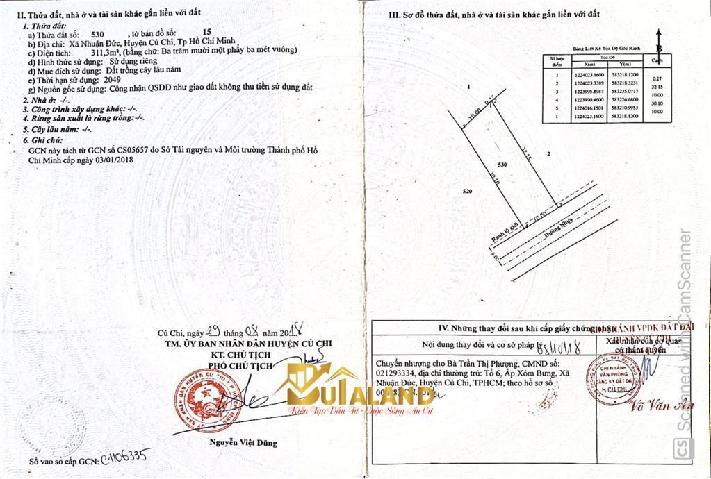 Bán đất nền 3500m2 tại nhuận đức, củ chi, hồ chí minh, giá siêu hời 9,5 tỷ