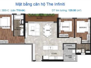 Bán chung cư the infinity quận 7, 121m 3pn 2wc nhà thô giá 10,5tỉ tl ,tầng cao.