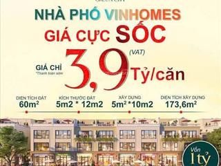 Nhà phố liền kề vinhhomes hậu nghĩa chỉ từ 3,9 tỷ vat