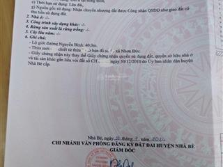 Bán gấp đất 500m2 dt 10x50m mt đ nguyễn bình, nđ, nhà bè. có 337m2 thổ. giá 46tr/m2.  0938 888 ***