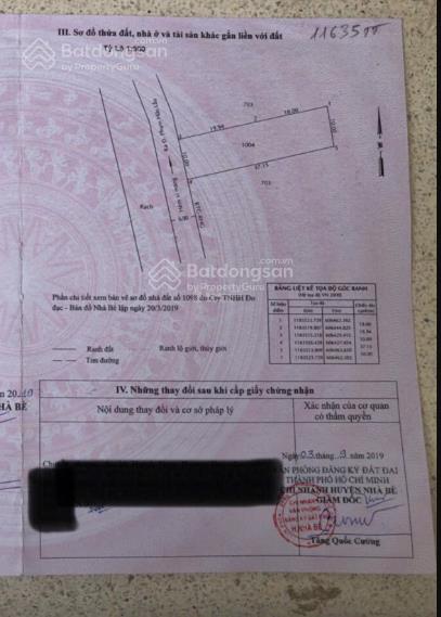 Bán đất 377m2 thổ cư. hai mt đường và sông đg phạm hữu lầu, pk, nhà bè. giá 23tỷ  0938 888 ***
