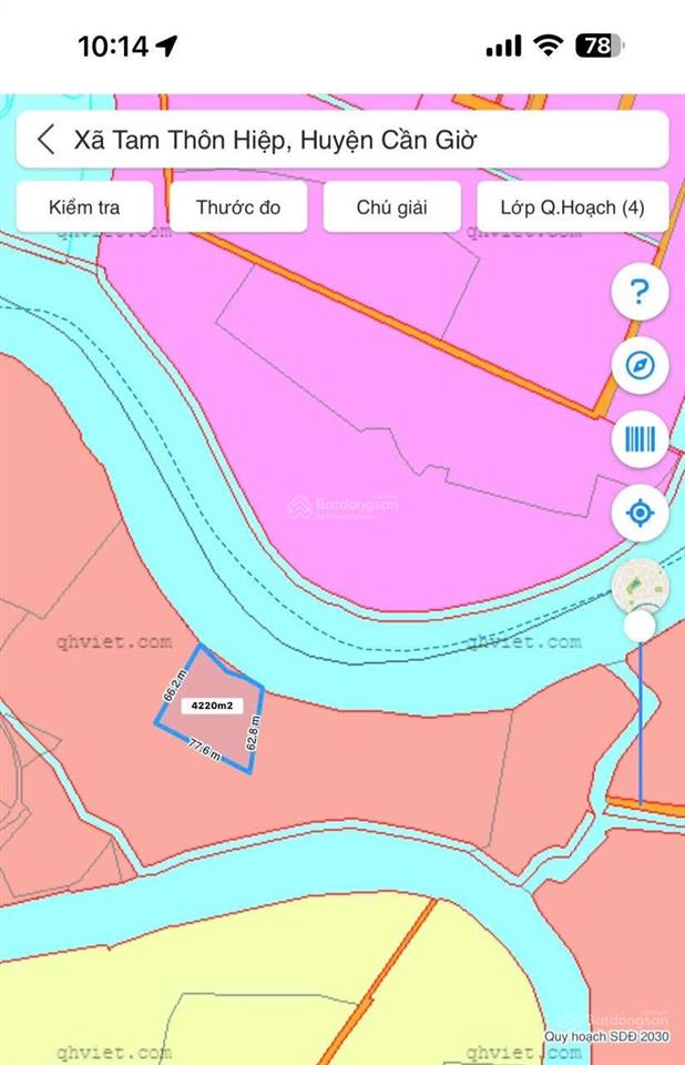 Bán đất 4200m2. mặt tiền sông lớn, đ bà xán, tam thôn hiệp, cần giờ. 2.2tr/m2.  0938 888 ***