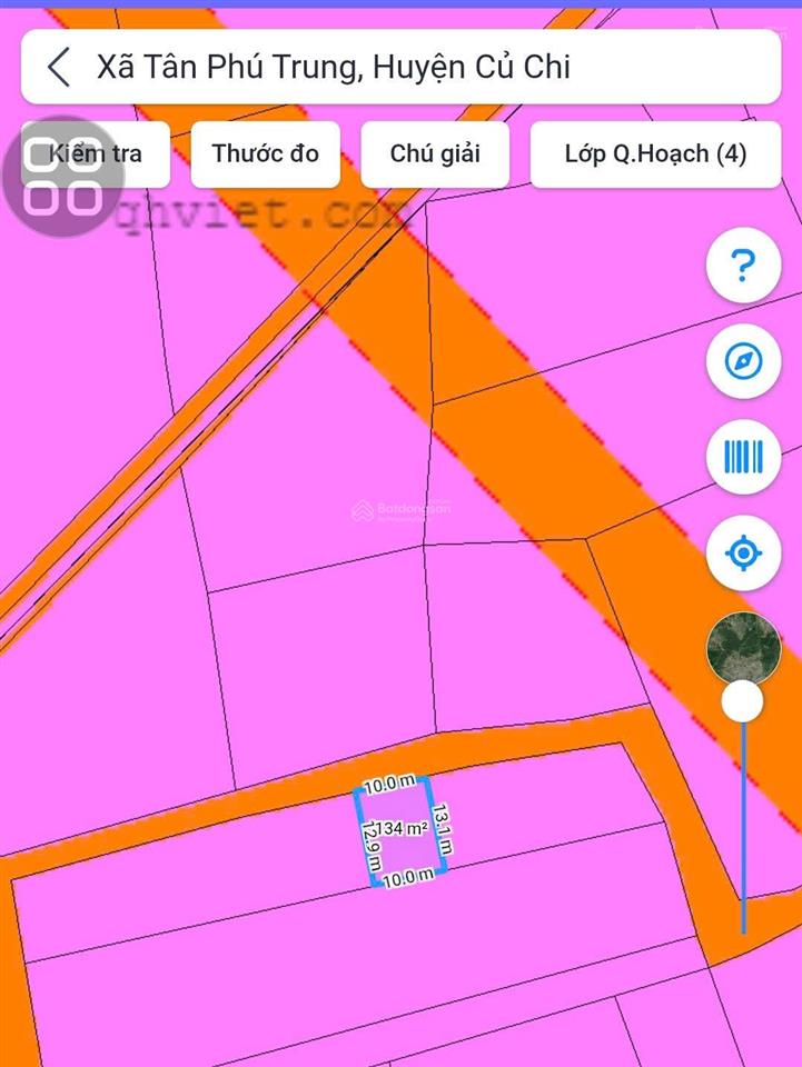 Bán đất thật không ảo, 134 m2 full thổ cư giá 1,85 tỷ sổ sẵn xã tân phú trung