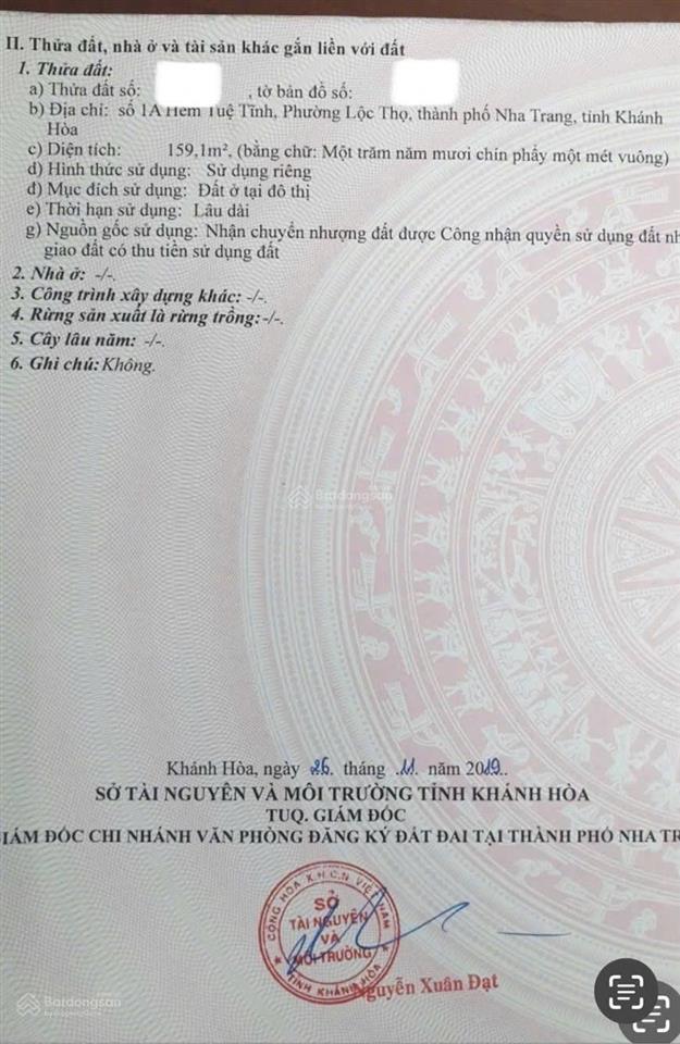 Bán đất xây khách sạn ngang 8,7m hai mặt tiền khu phố tây, tp nha trang chỉ 21,5 tỷ (135 triệu/m²)