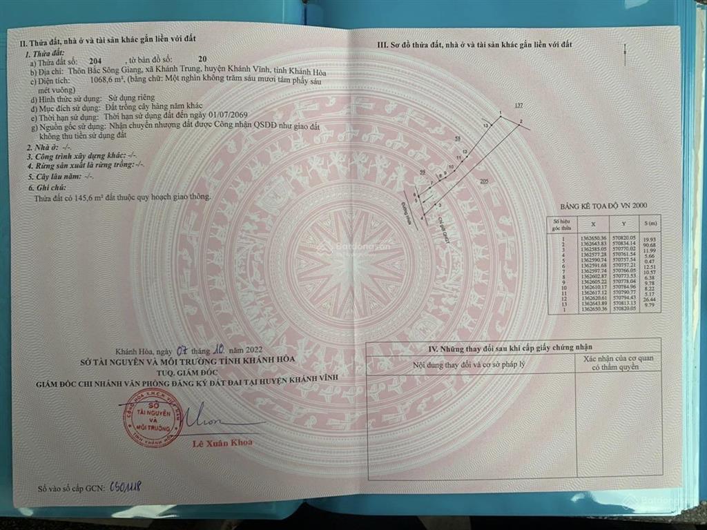 Bán gấp đất triền đồi vườn bưởi siêu đẹp  thích hợp xây biệt thự nghỉ dưỡng  chỉ 485 triệu