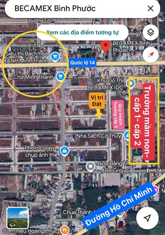 Bán 4 lô liền kề gần chợ minh thành sát góc tại becamex chơn thành giai đoạn 2