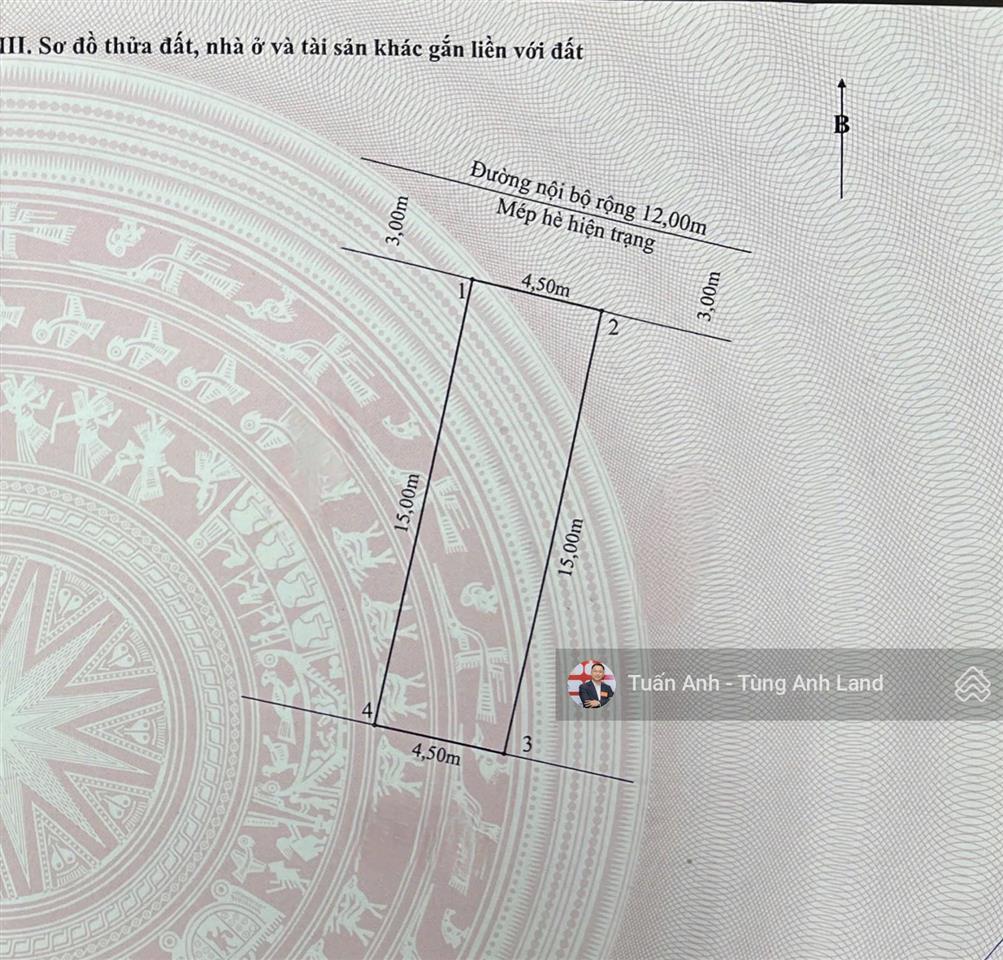 Bán lô 67,5m2 tđc cây đa, văn cao