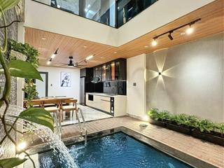 Bán nhà đẹp + hồ bơi thích hợp khai thác cho thuê , mt hưng hoá 5, hoà cường 75m2 full nội thất