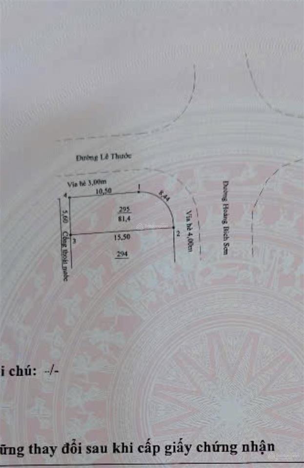Góc 2 mặt tiền hoàng bích sơn lê thước, 81,5m2 ngang 5,6m trục thông biển chỉ 500m