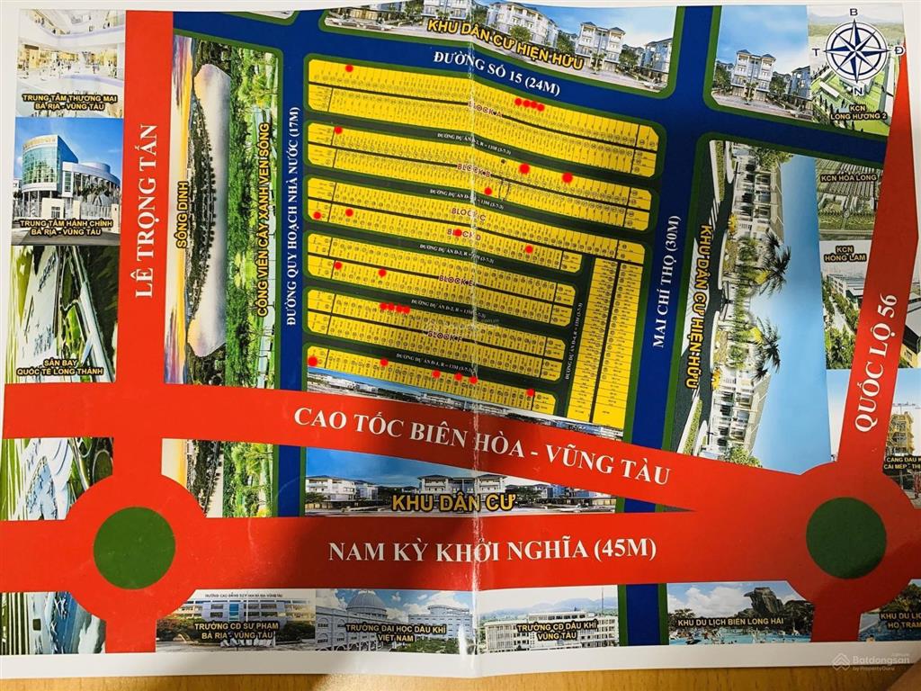 Bán đất nền dự án lan anh, hòa long, bà rịa, 1,05 tỷ, 100m2 đẹp, nhiều tiện ích