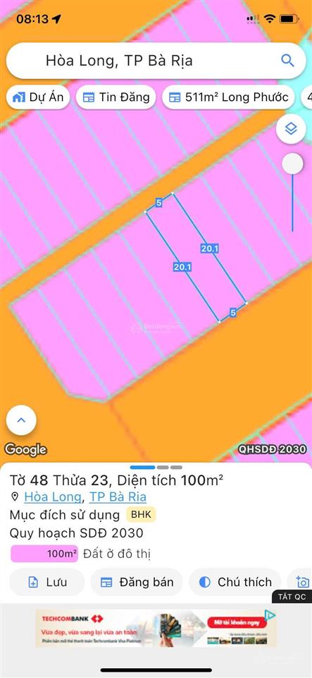Bán đất nền dự án tại lan anh residential, 980 triệu, 100m2 hoà long, bà rịa