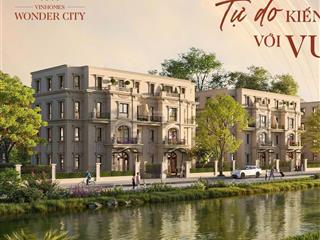 Bán biệt thự song lập view sông tại vinhomes wonder city, giá gốc cđt 53,5 tỷ, 288m2 đất,xây 4 tầng