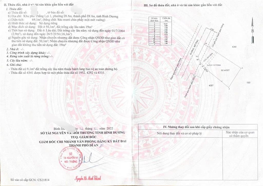 Đất gần chợ dĩ an 1, cụm trường học tiện ích full dt 69m2 đg nhựa giá 2,85 tỷ bớt lộc 0906 309 ***