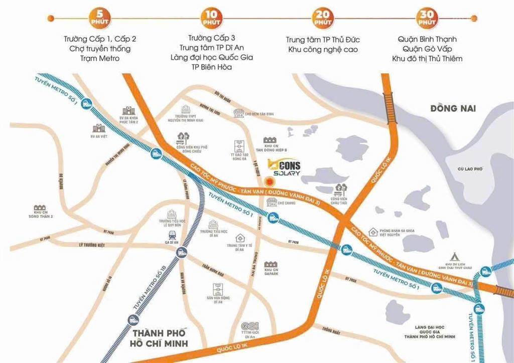 Bcons solary  căn hộ dưới 2 tỷ  cách metro 700m