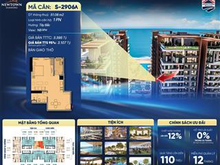 Độc quyền duy nhất tầng cao 1pn dự án newtown diamond, tính thanh khoản cao, cho thuê dòng tiền tốt