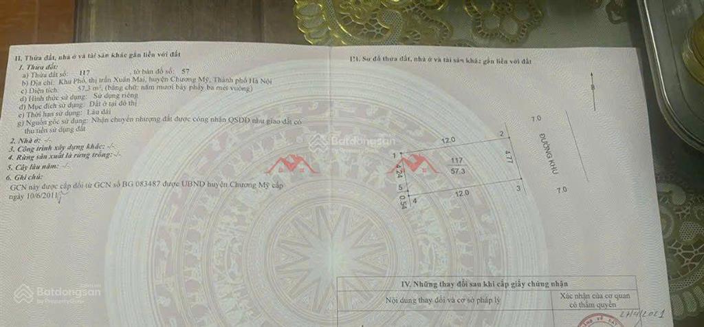 Cần tiền cắt lỗ 57m trung tâm chợ xuân mai chương mỹ, hà nội
