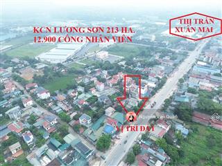 Cực hiếm  lô đất mặt tiền 8.5m, nở hậu 8.6m  mặt quốc lộ 6  gần kcn nhuận trạch  kinh doanh