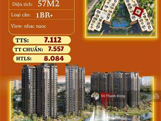 Bán căn 1pn+ masteri park park, view nhạc nước, lầu cao, không chênh, giá chỉ 7.557 tỷ bao hết