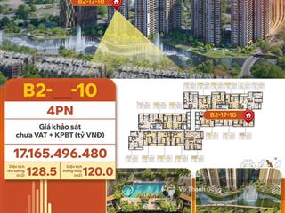 Bán căn 4 phòng ngủ masteri park place, view nhạc nước vĩnh viễn, lầu cao, giá tốt không chênh