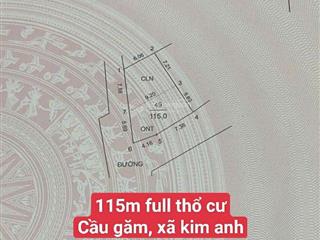 Lô góc 115m2 full thổ cư (minh phú cũ)  ngõ thông ô tô