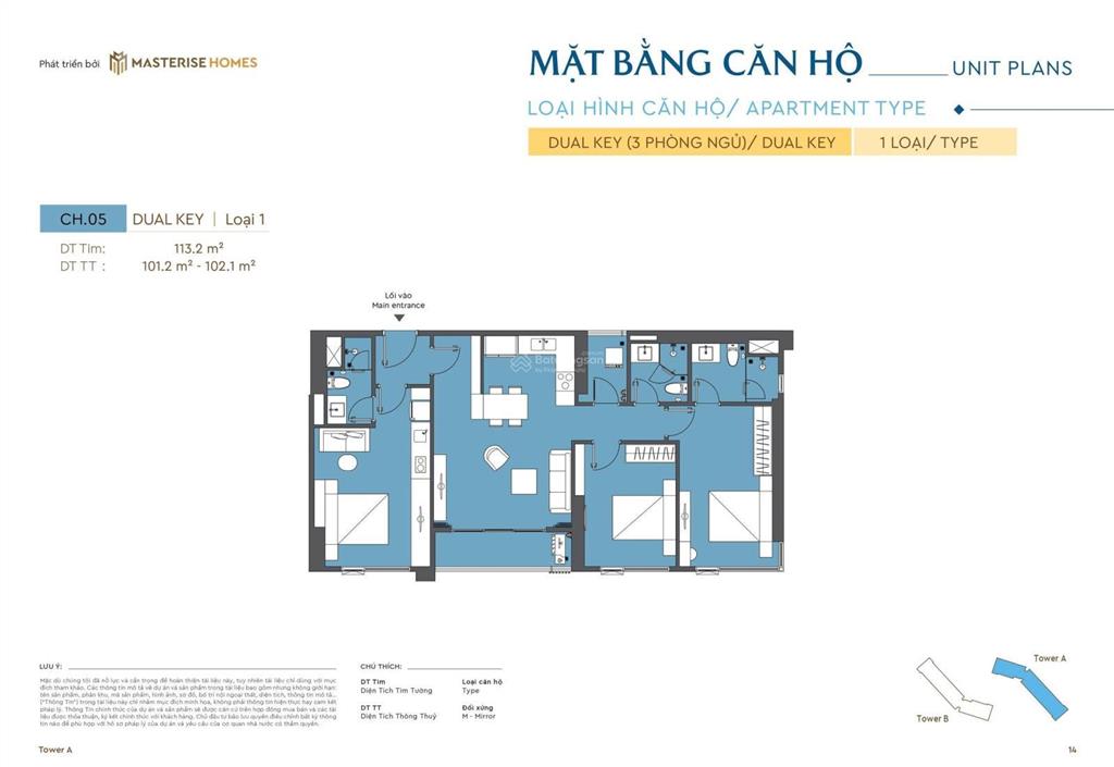 Căn hộ dualkey mã 05 masterise homes đà nẵng cơ hội đầu tư hiếm có, view sông hàn, pháo hoa.