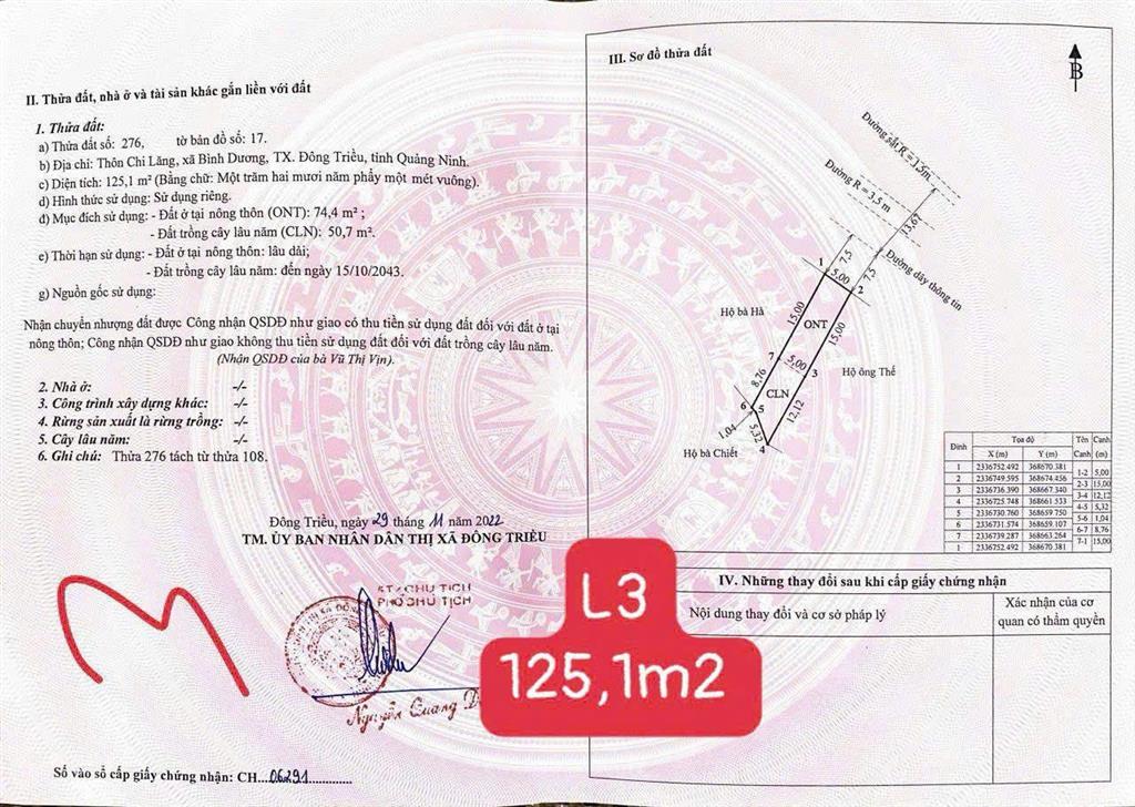 Bán 126m2 đất chỉ 5xxtr view đẹp gần hồ tại p. bình dương, đông triều, quảng ninh