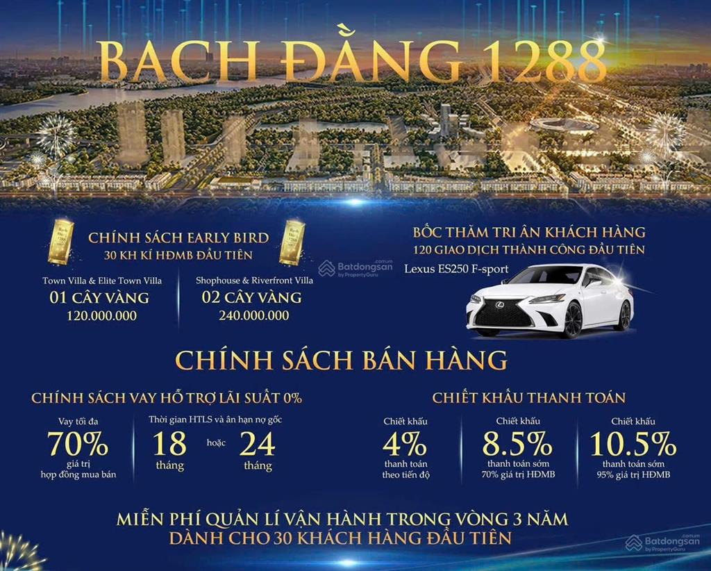 Quỹ căn bạch đằng 1288  thuỷ nguyên giá gốc không chênh trực tiếp từ chủ đầu tư  0866 666 ***