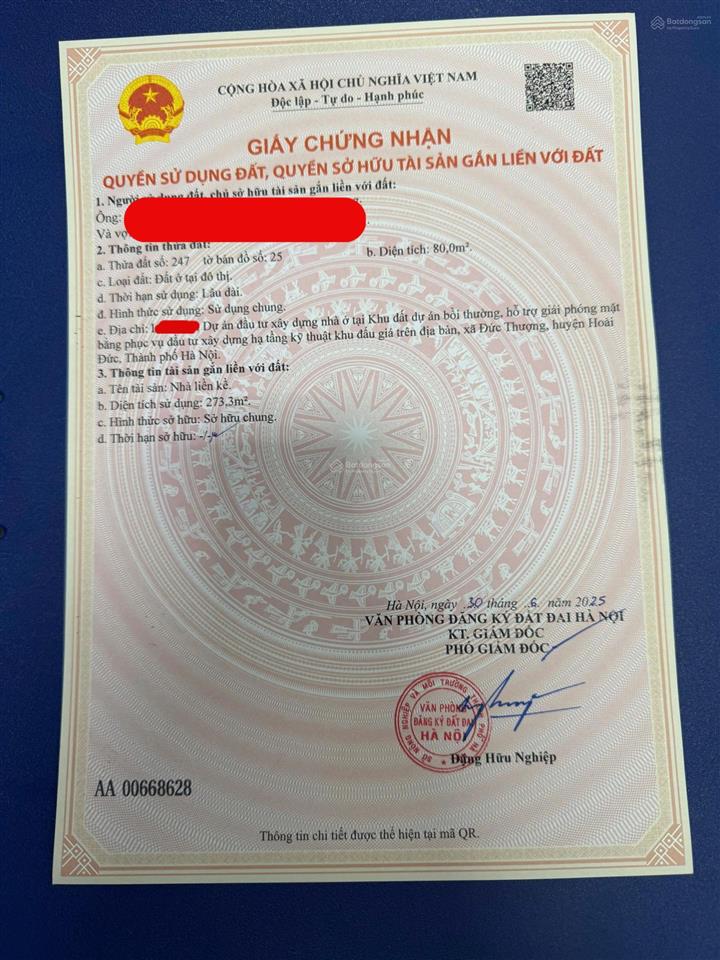 Hàng chủ đầu tư  sổ đỏ chuyển nhượng dự án đấu giá đông dương, đức thượng