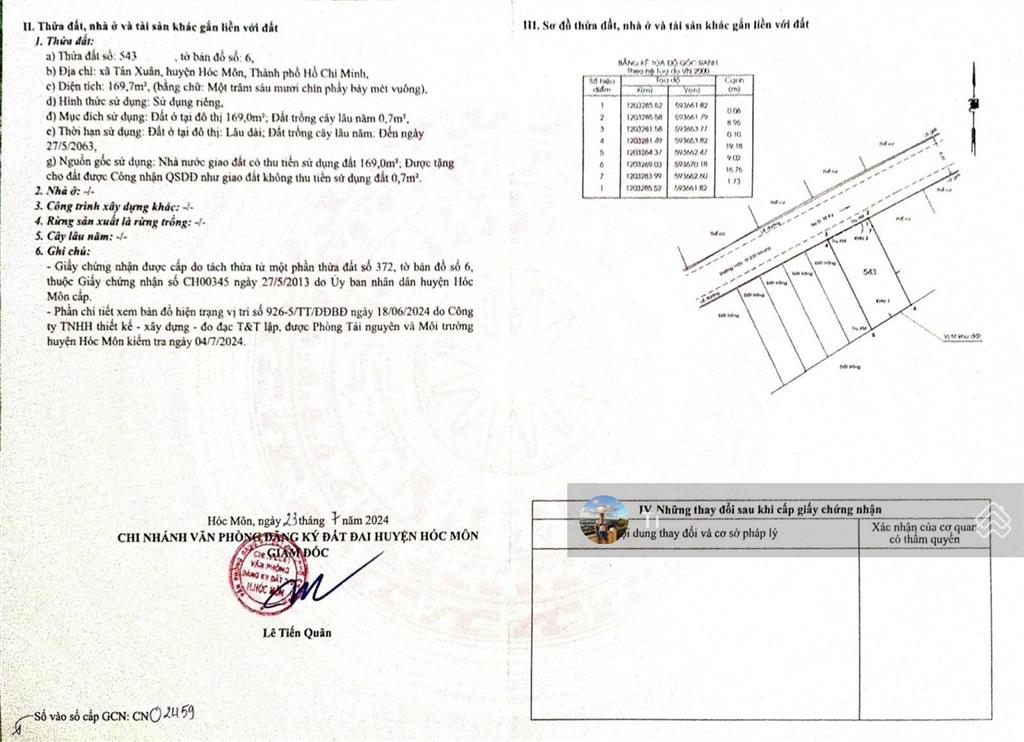 Bán lô đất 9x20m full thổ cư 169m2 1/ tô ký tân xuân hóc môn hẻm 8m giá 8.5 tỷ cách q12 800m