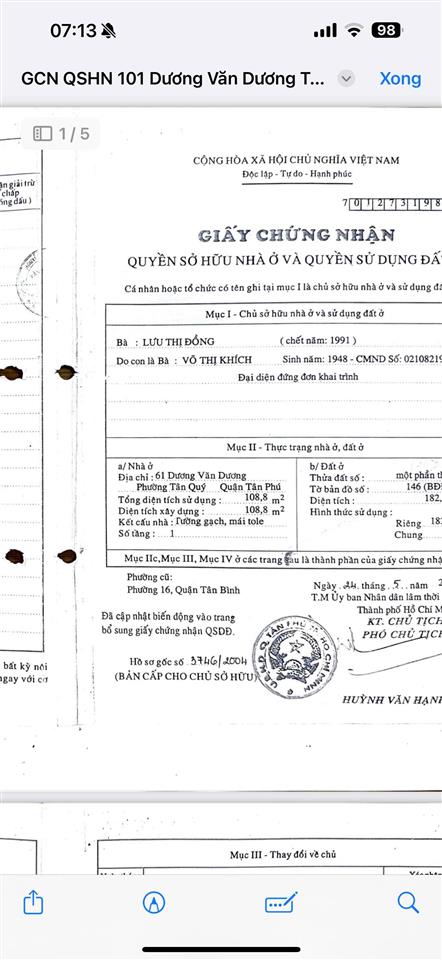 Bán gấp nhà mặt tiền 101 dương văn dương, p. tân quý, quận tân phú
