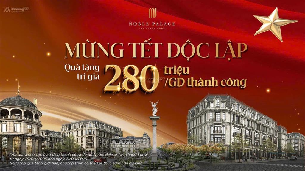 Chỉ 3,5 tỷ  ck 15%  bán liền kề kiến trúc châu âu 12tỷ  noble palace ttl  đại lộ tây thăng long