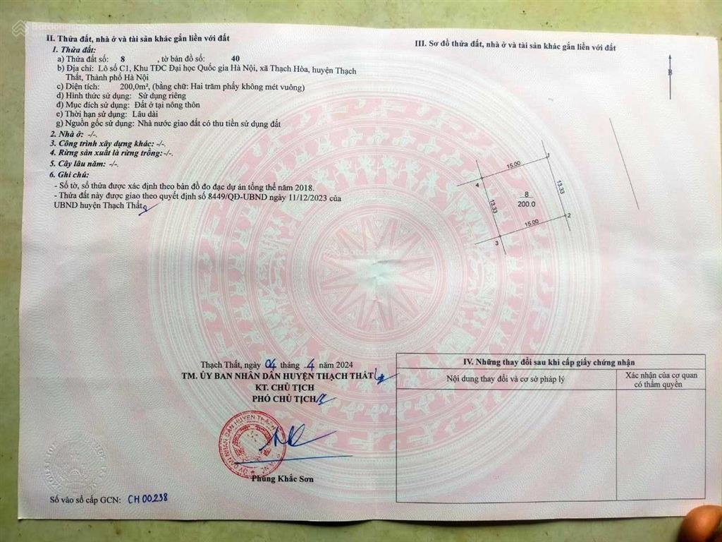 Tái định cư đại học quốc gia 200m2 mặt tiền 13,33m cần bán gấp rẻ nhất thị trường