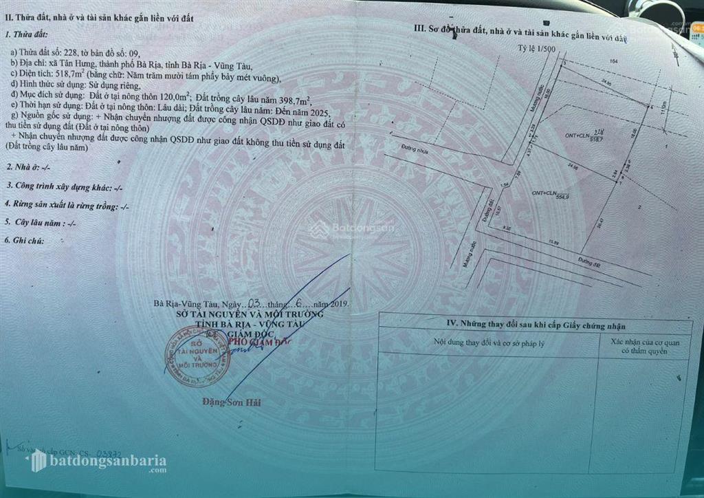 Bán gấp nhà đất tại xã tân hưng, có sẵn nhà cấp 4, diện tích 518.7m2, gần chợ tân hưng