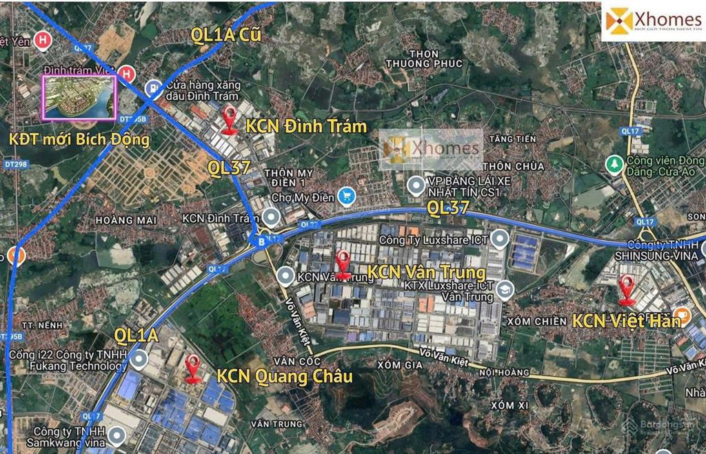 Hàng ngoại giao dự án việt yên riverside gía 4xtr/m2