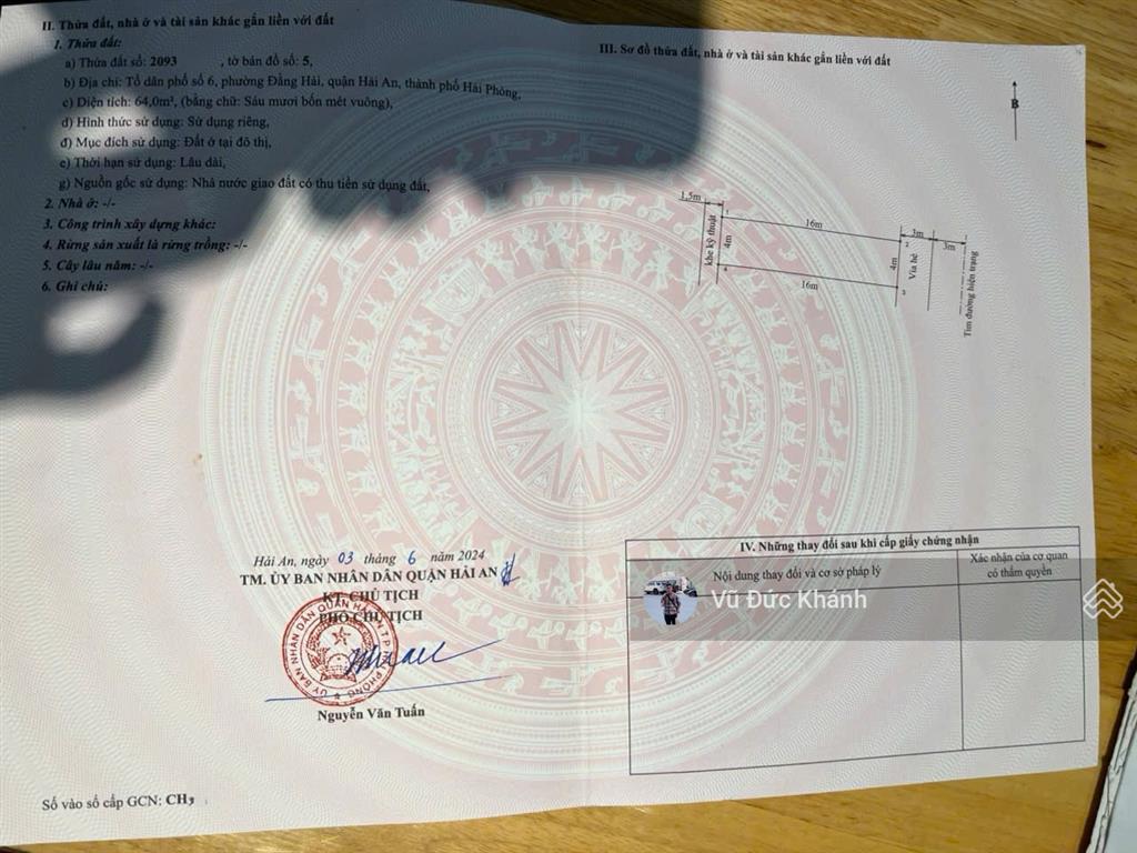 Bán lô đất tđc điểm 3  mai trung thứ  hải an