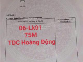 Bán đất tại tái định cư hoàng động, thủy nguyên, hải phòng, giá siêu hời 2,38 tỷ, 75m2