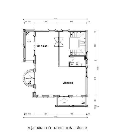 Cho thuê sàn văn phòng tầng 2 và 3 biệt thự đối diện vinshool ocean park 2