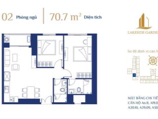 Bán căn hộ 2pn2wc  71m2, gần hồ phương lưu  giá chỉ 2,8 tỷ
